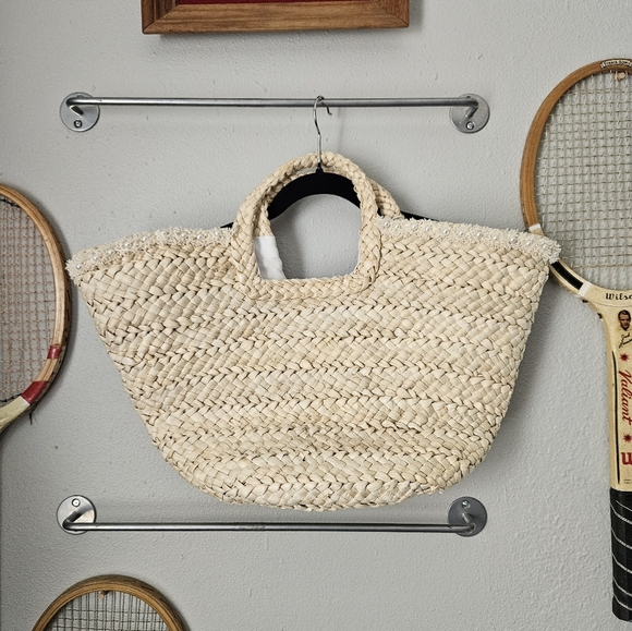 NWT Eden Bride Tote Natural Basket Weave Wedding - Picture 3 of 8